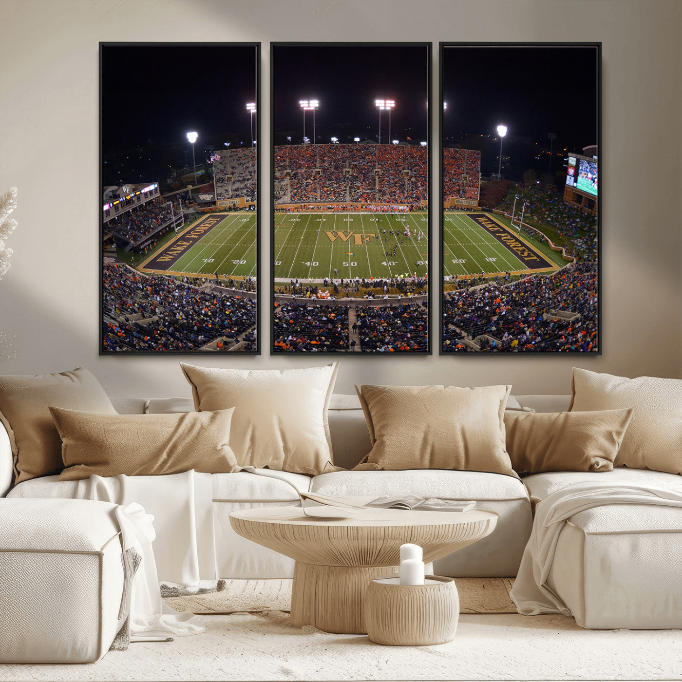 MGV-FC-48X32-3P - Demon Deacons Print Canvas, Football Team Print - Winston-Salem Allegacy Federal Credit Union