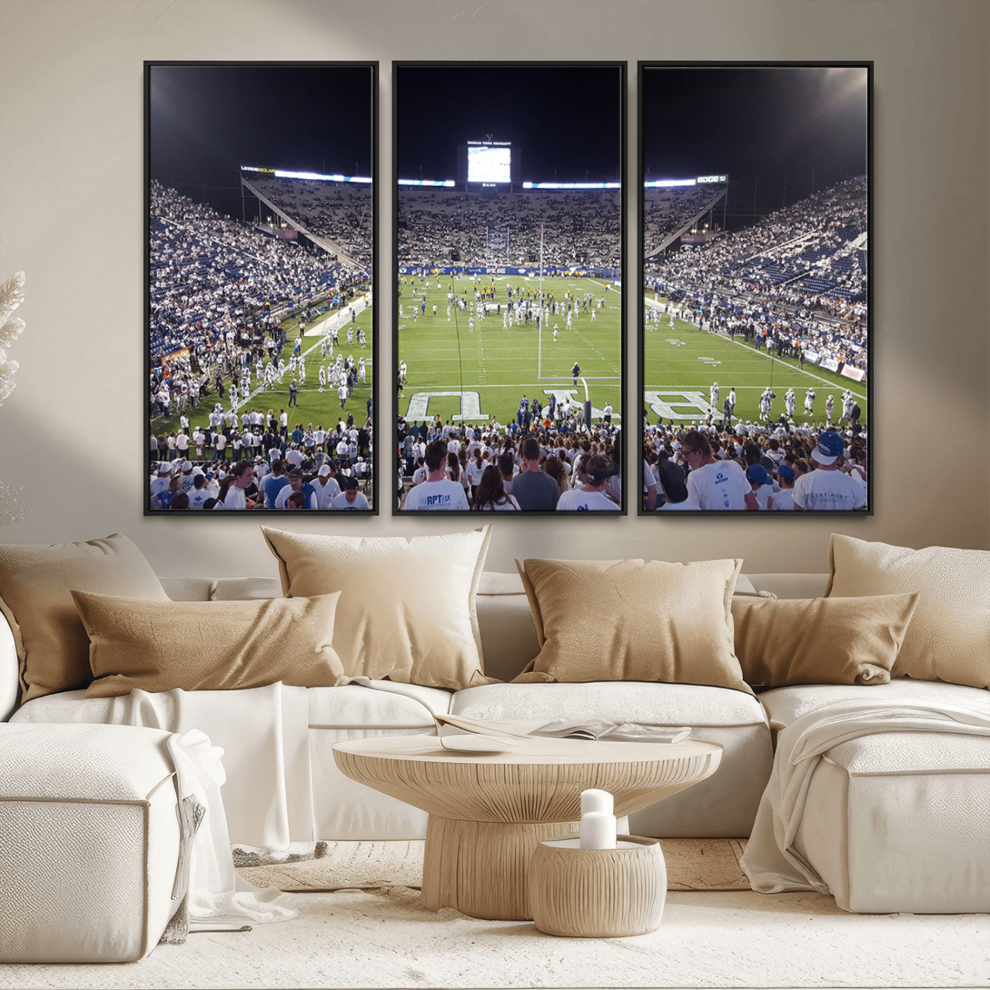 MGV-FC-48X32-3P - Brigham Young University Cougars Football Print Canvas - Provo LaVell Edwards Stadium Wall Art