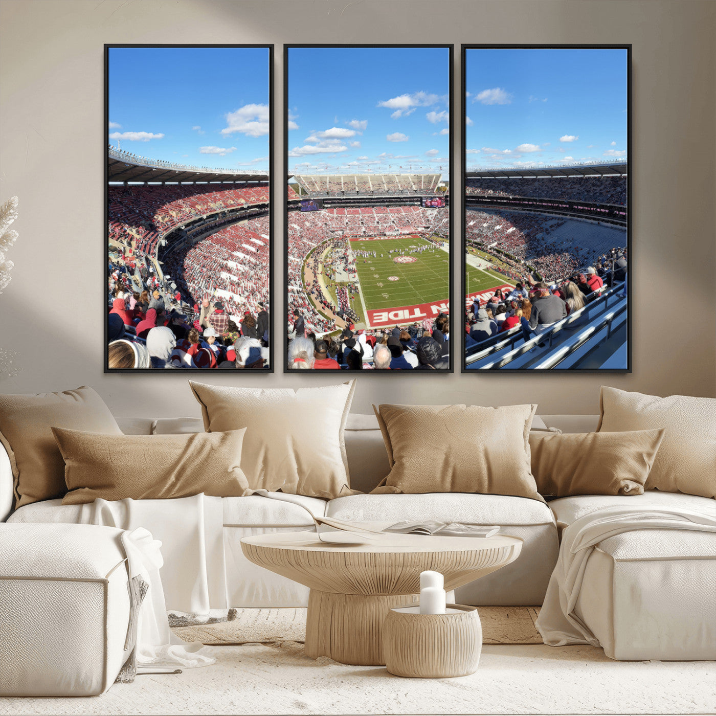 MGV-FC-48X32-3P - University of Alabama Crimson Tide Print Wall Art - Tuscaloosa Bryant-Denny Stadium Wall Art Canvas