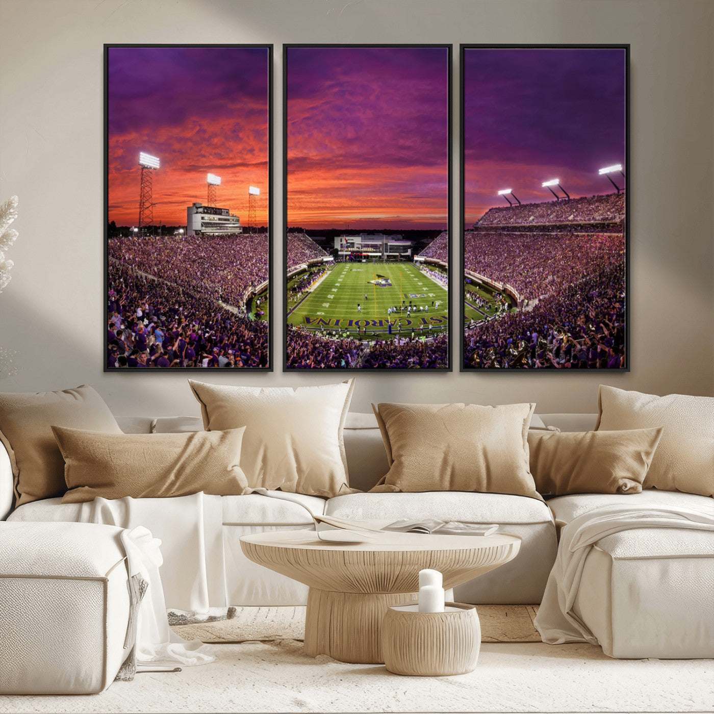 MGV-FC-48X32-3P - East Carolina University Pirates Football Print Canvas- Greenville Dowdy-Ficklen Stadium Wall Art