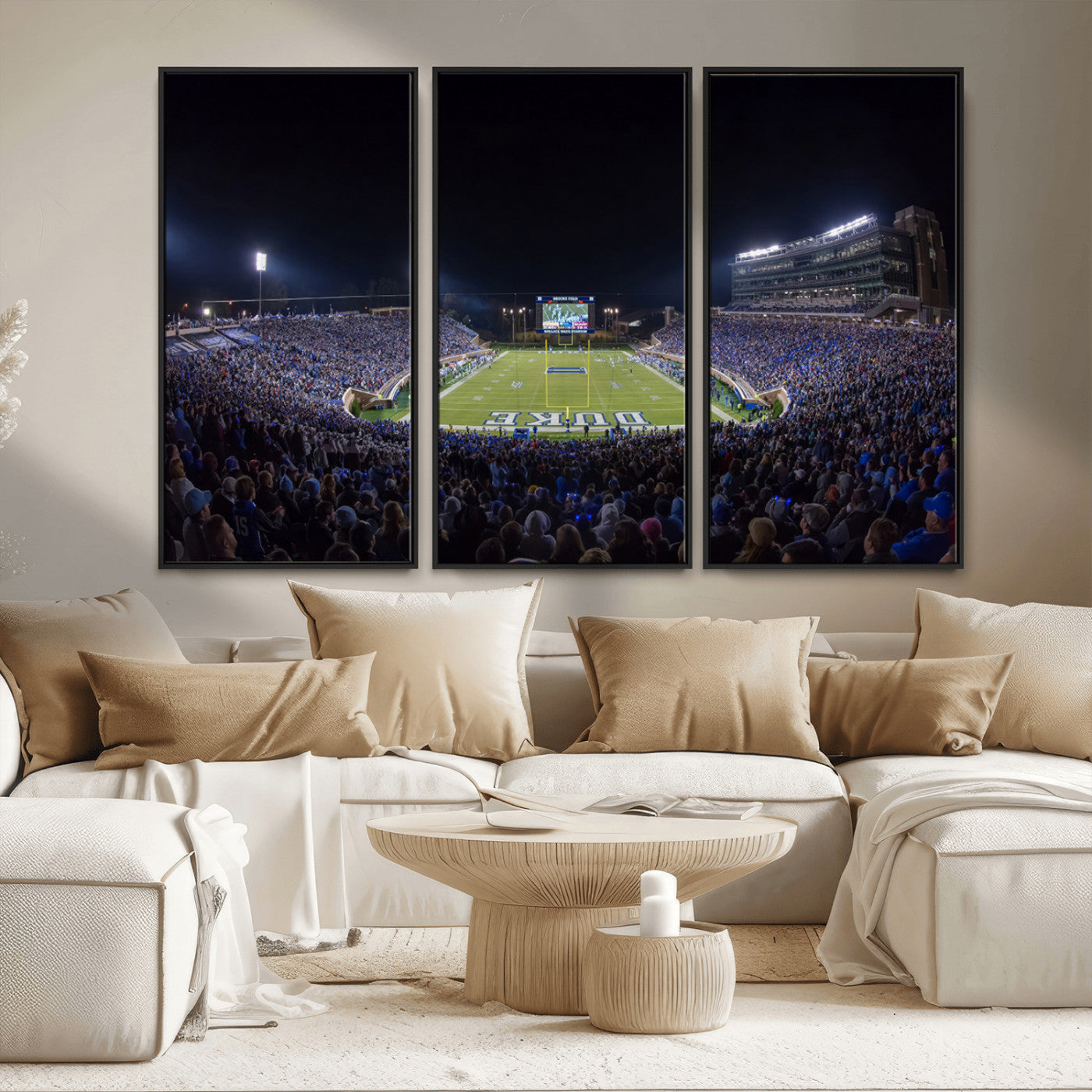 MGV-FC-48X32-3P - Duke University Blue Devils Football Team Print - Durham Wallace Wade Stadium Wall Art Canvas Print