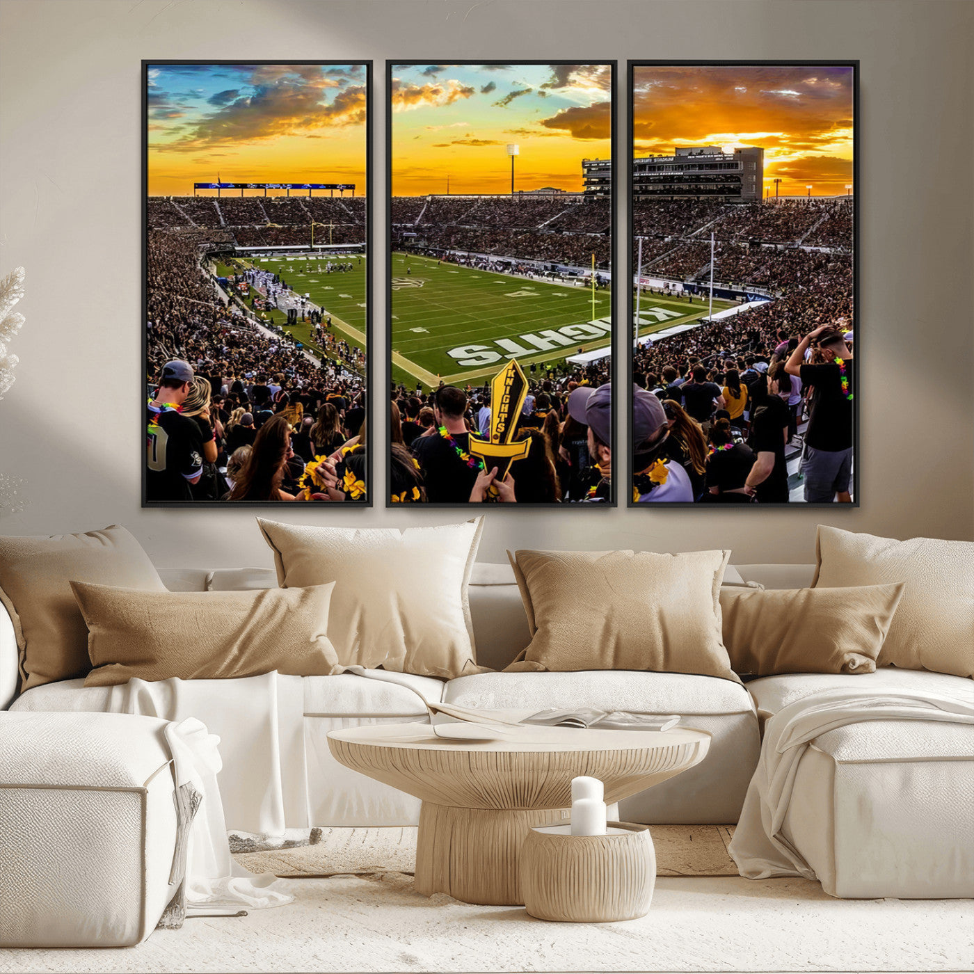 MGV-FC-48X32-3P - UCF Knights Football Team Print - Orlando FBC Mortgage Stadium, UCF Knights Wall Art Canvas Print