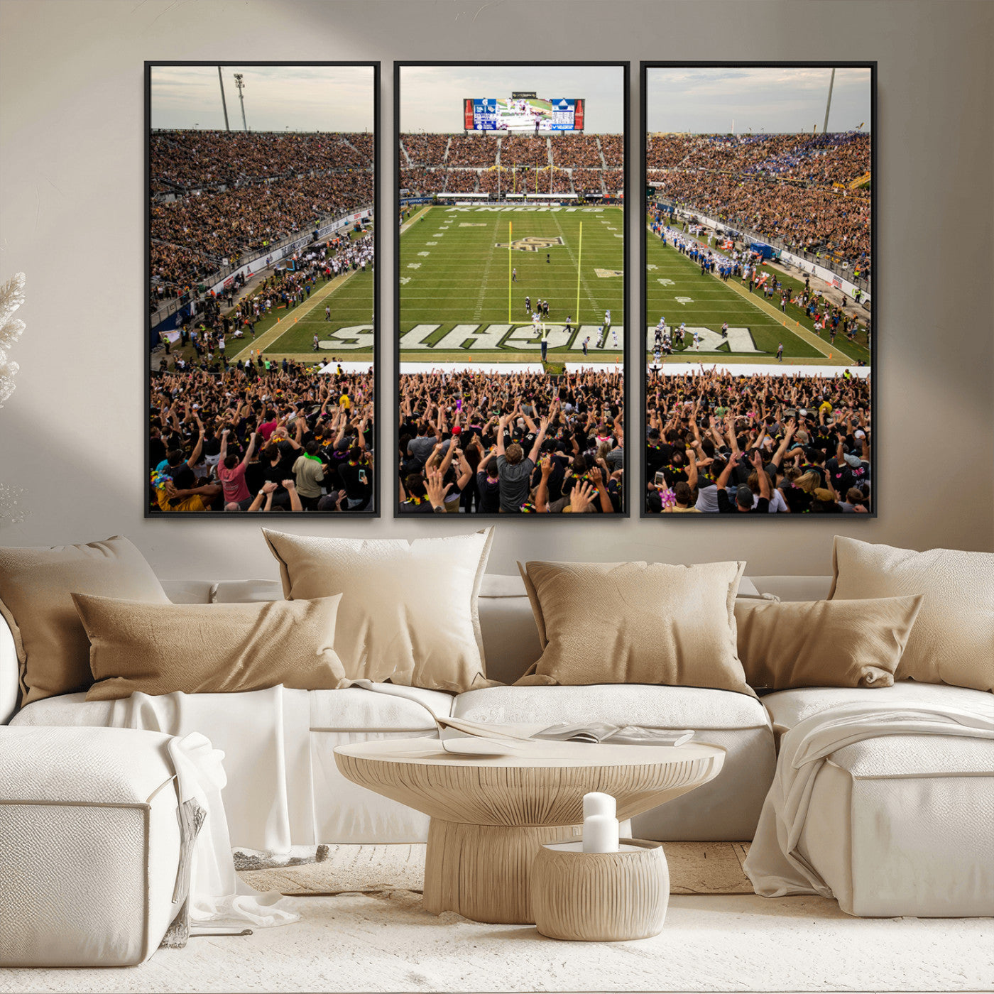MGV-FC-48X32-3P - UCF Knights Football Team Print - Orlando FBC Mortgage Stadium Canvas Print