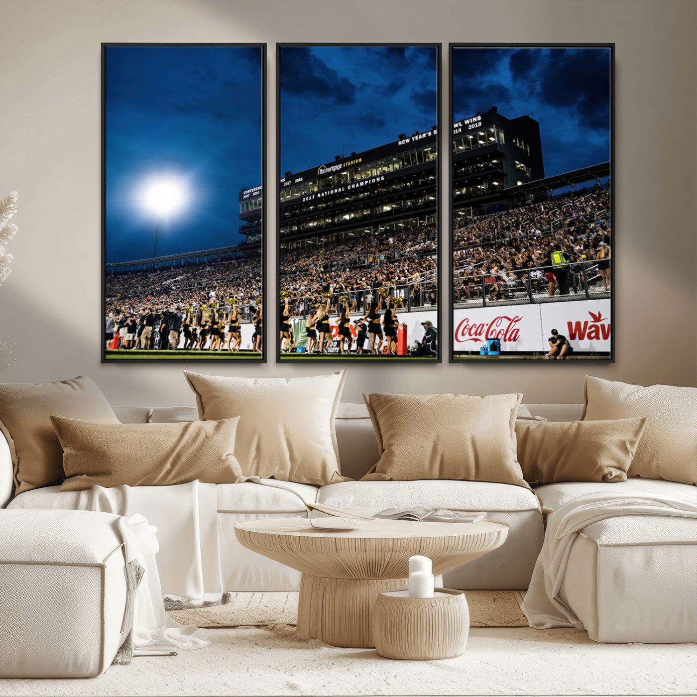 MGV-FC-48X32-3P - UCF Knights Football Team Print - Orlando FBC Mortgage Stadium Wall Art Canvas Print