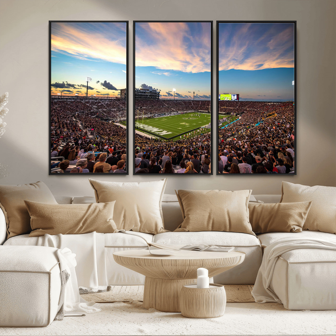 MGV-FC-48X32-3P - UCF Knights Football Team Print - Orlando FBC Mortgage Stadium Wall Art Canvas Print