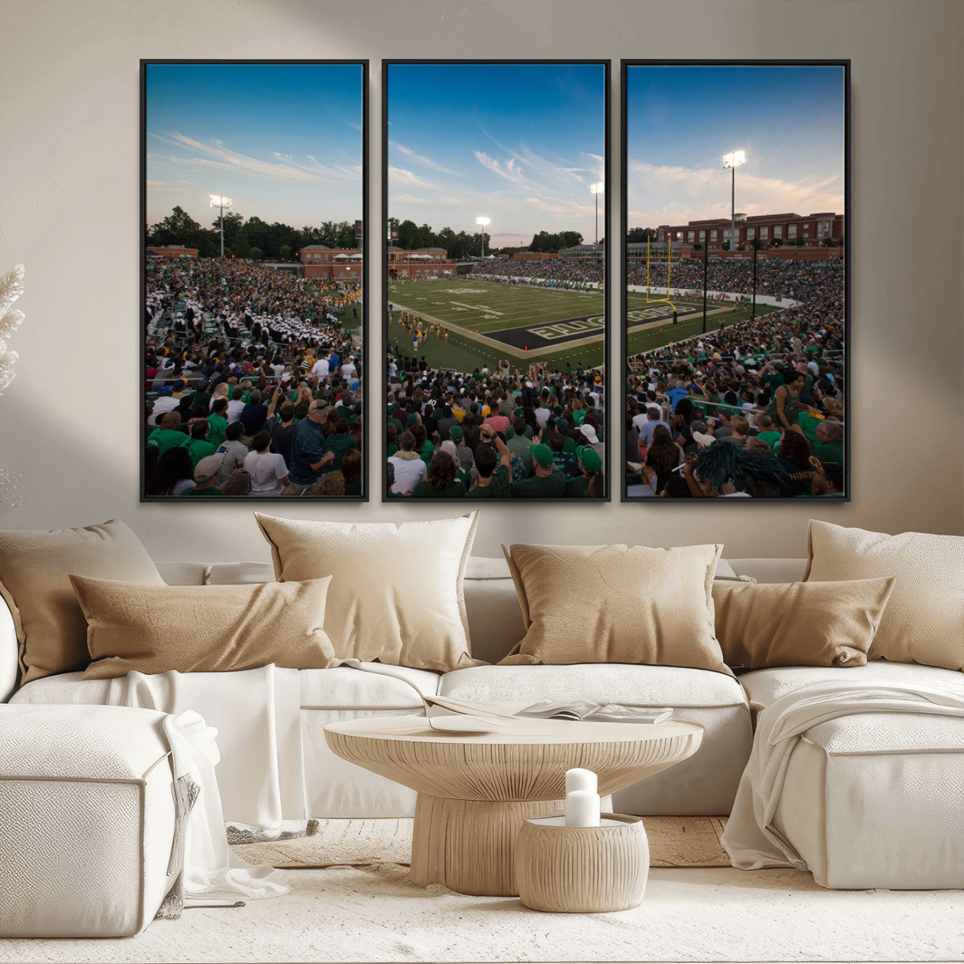 MGV-FC-48X32-3P - University of Charlotte 49ers Football Team Print - Charlotte Jerry Richardson Stadium Wall Art