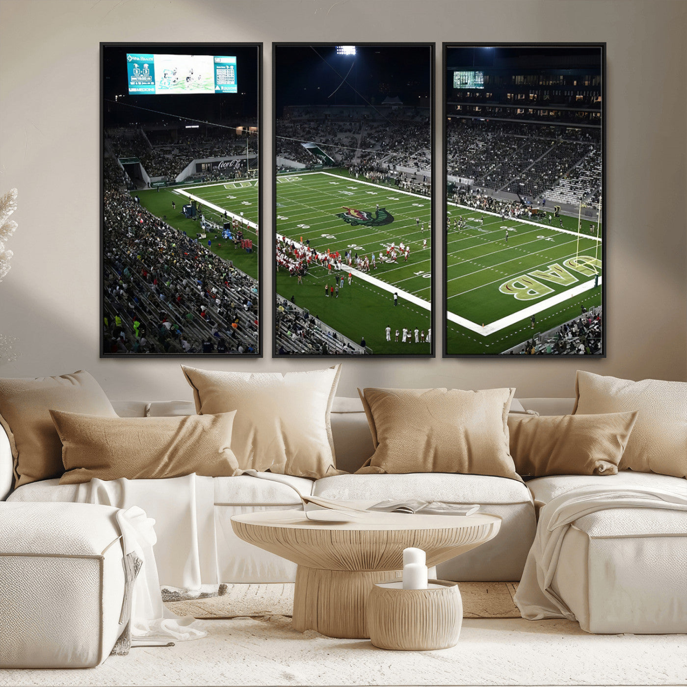 MGV-FC-48X32-3P - UAB Blazers Football Team Print - Birmingham Protective Stadium Wall Art Canvas Print