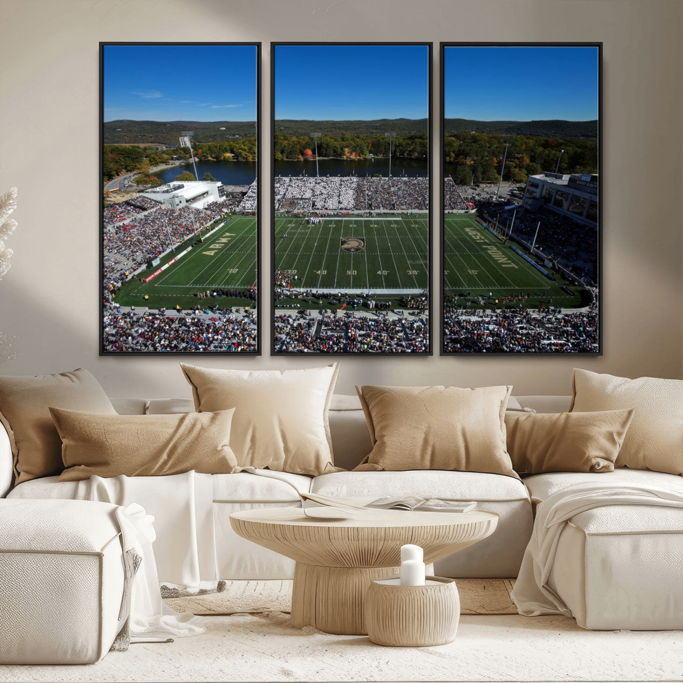 MGV-FC-48X32-3P - Army Black Knights Football Team Print - West Point Michie Stadium Wall Art Canvas Print