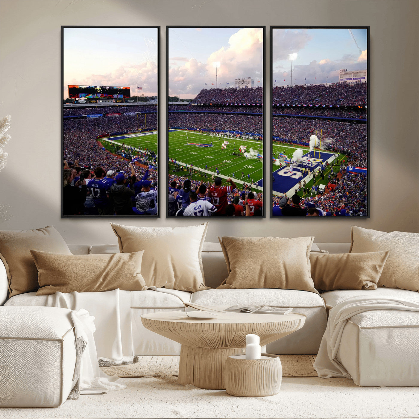 MGV-FC-48X32-3P - Buffalo Bills Football Team Print - Buffalo Highmark Stadium Wall Art Canvas Print