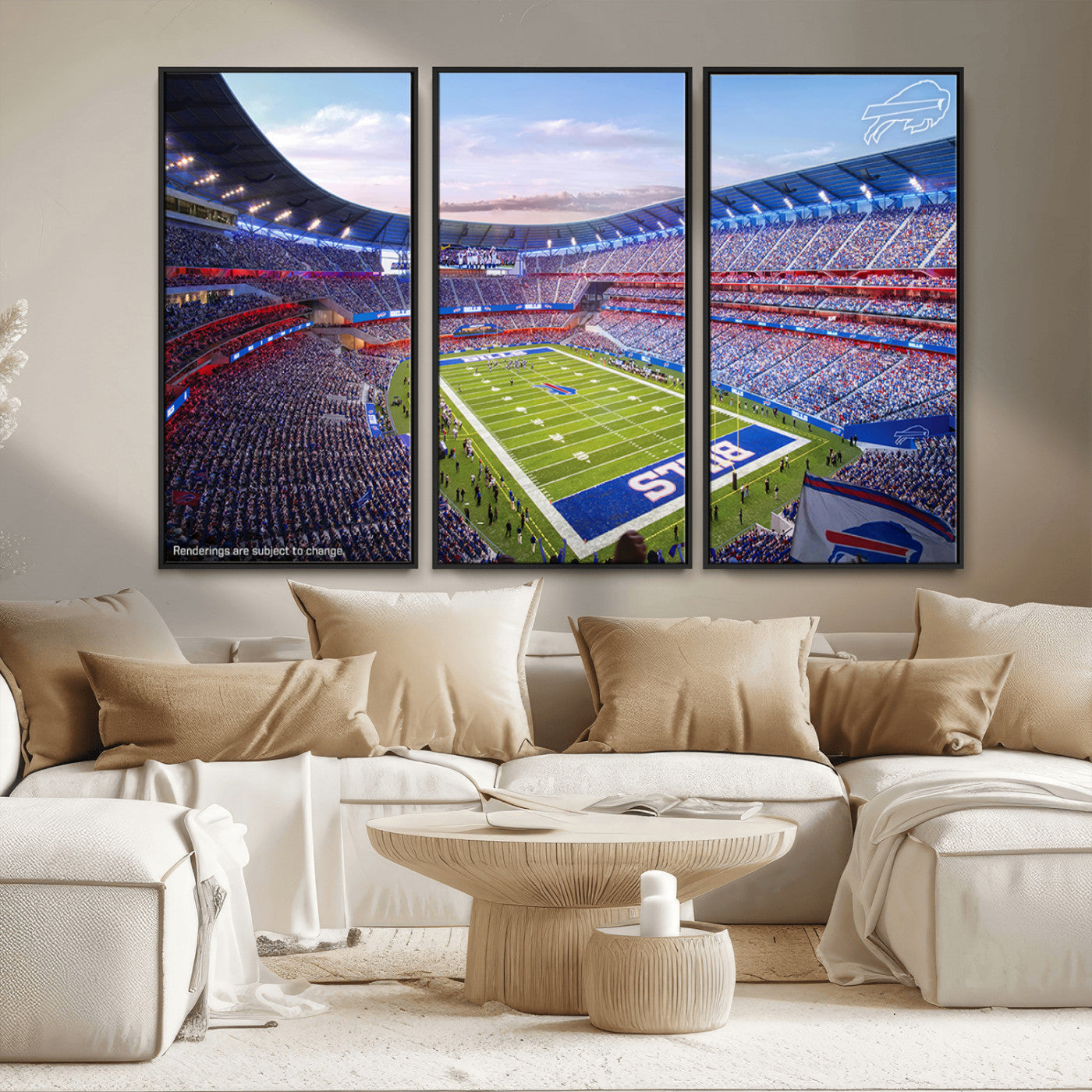 MGV-FC-48X32-3P - Buffalo Bills Football Team Print Canvas - Buffalo Highmark Stadium Wall Art Canvas Print