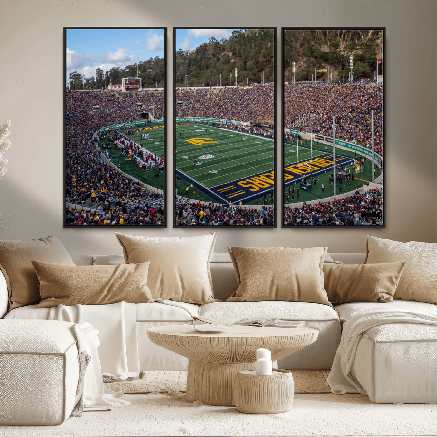MGV-FC-48X32-3P - University of California Golden Bears Football Team Print - Berkeley California Memorial Stadium Art