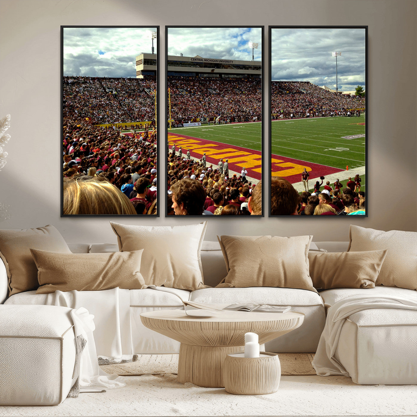 MGV-FC-48X32-3P - Central Michigan University Chippewas Football Team Print - Mount Pleasant Kelly/Shorts Stadium Wall
