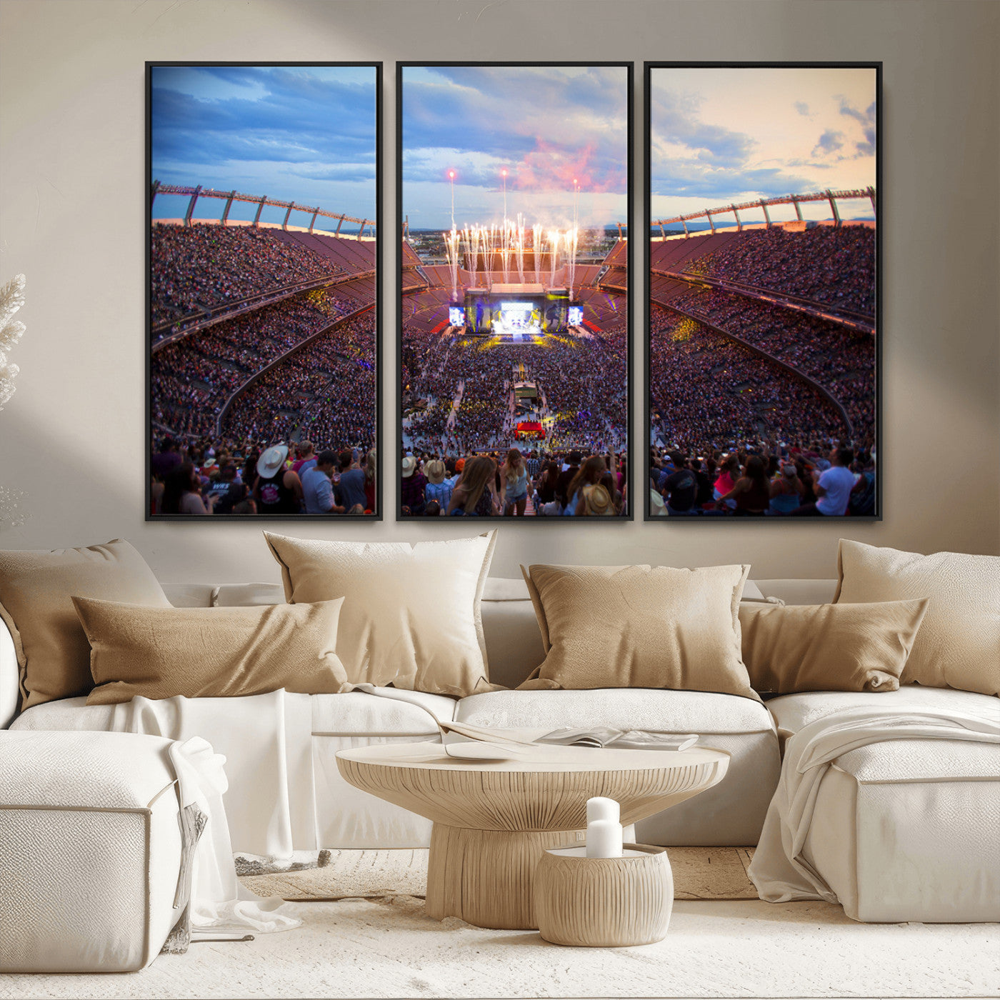 MGV-FC-48X32-3P - Denver Broncos Football Team Print Canvas- Empower Field at Mile High Stadium Wall Art Canvas Print