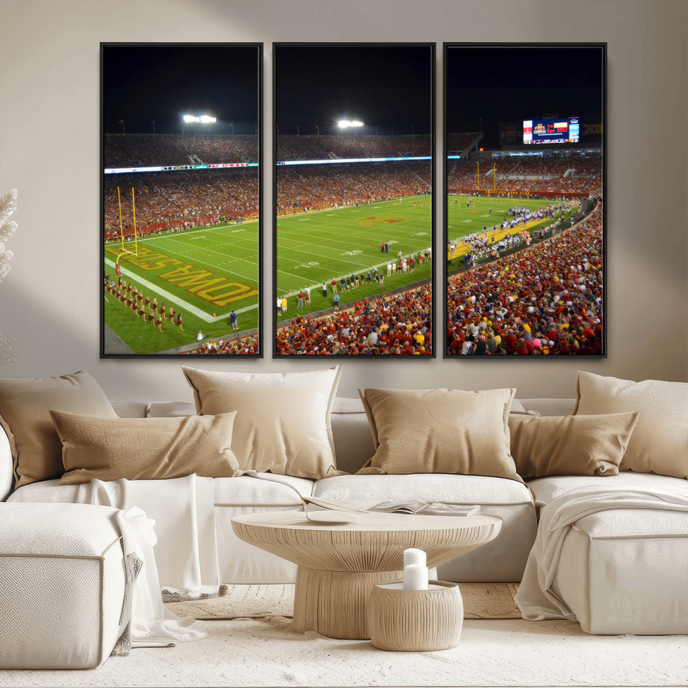 MGV-FC-48X32-3P - Iowa State University Cyclones Football Team Print - Ames Jack Trice Stadium Canvas Print
