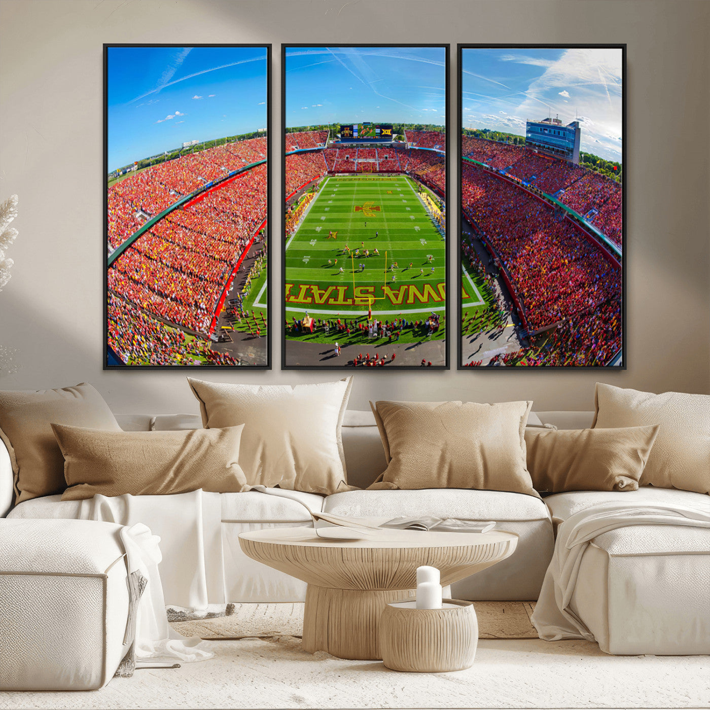 MGV-FC-48X32-3P - Iowa State University Cyclones Football Team Print - Ames Jack Trice Stadium Art Canvas Print