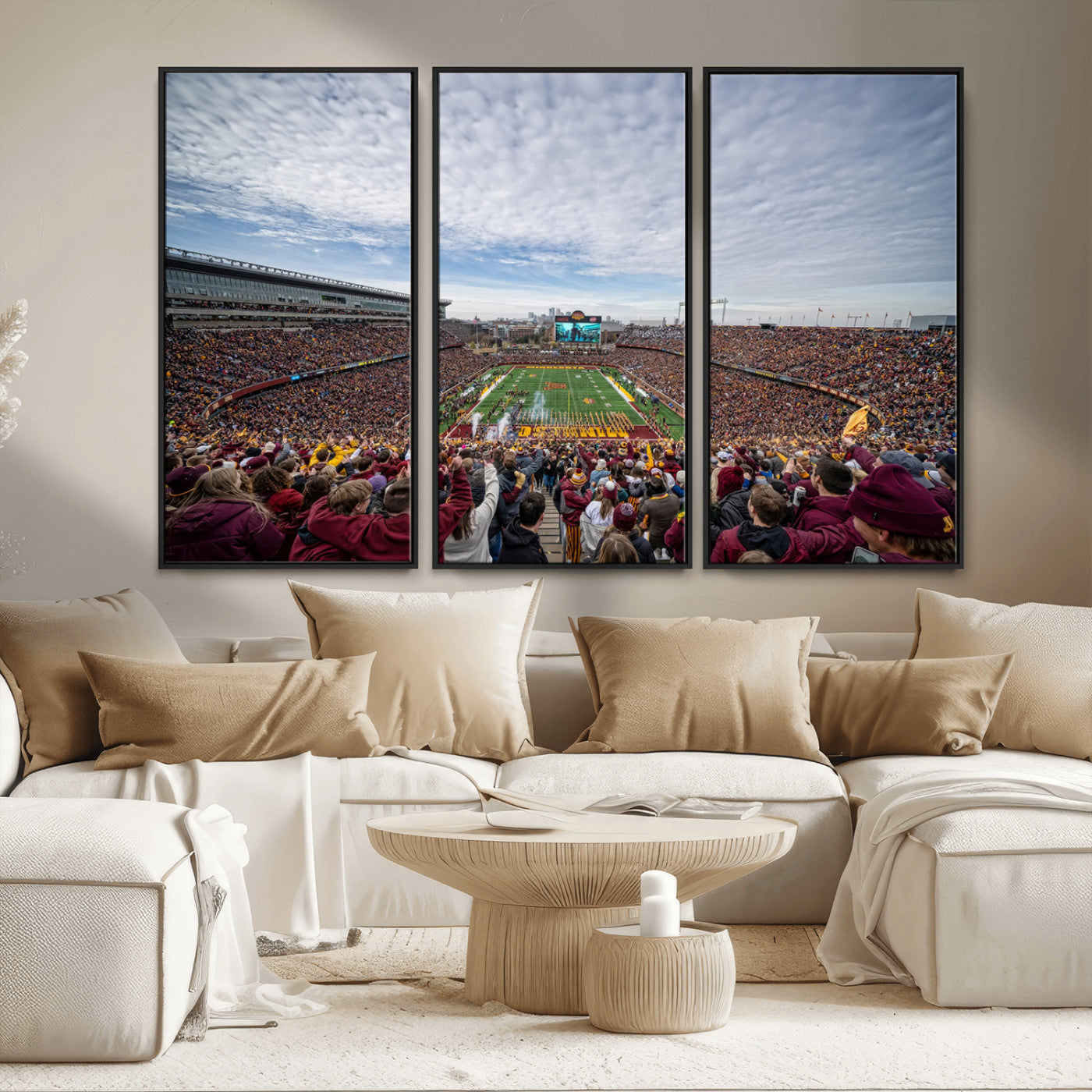 MGV-FC-48X32-3P - University of Minnesota Golden Gophers Football Team Print - Minneapolis Huntington Bank Stadium Art