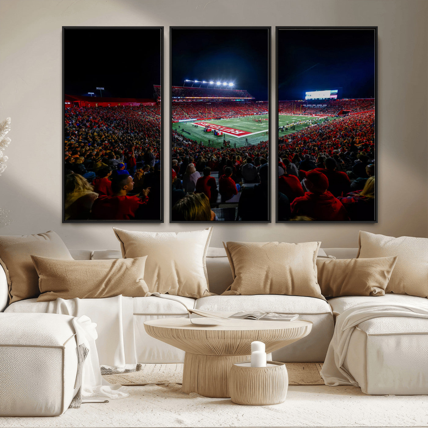 MGV-FC-48X32-3P - Rutgers Scarlet Knights Football Team Print - SHI Stadium, Piscataway Wall Art Canvas Print