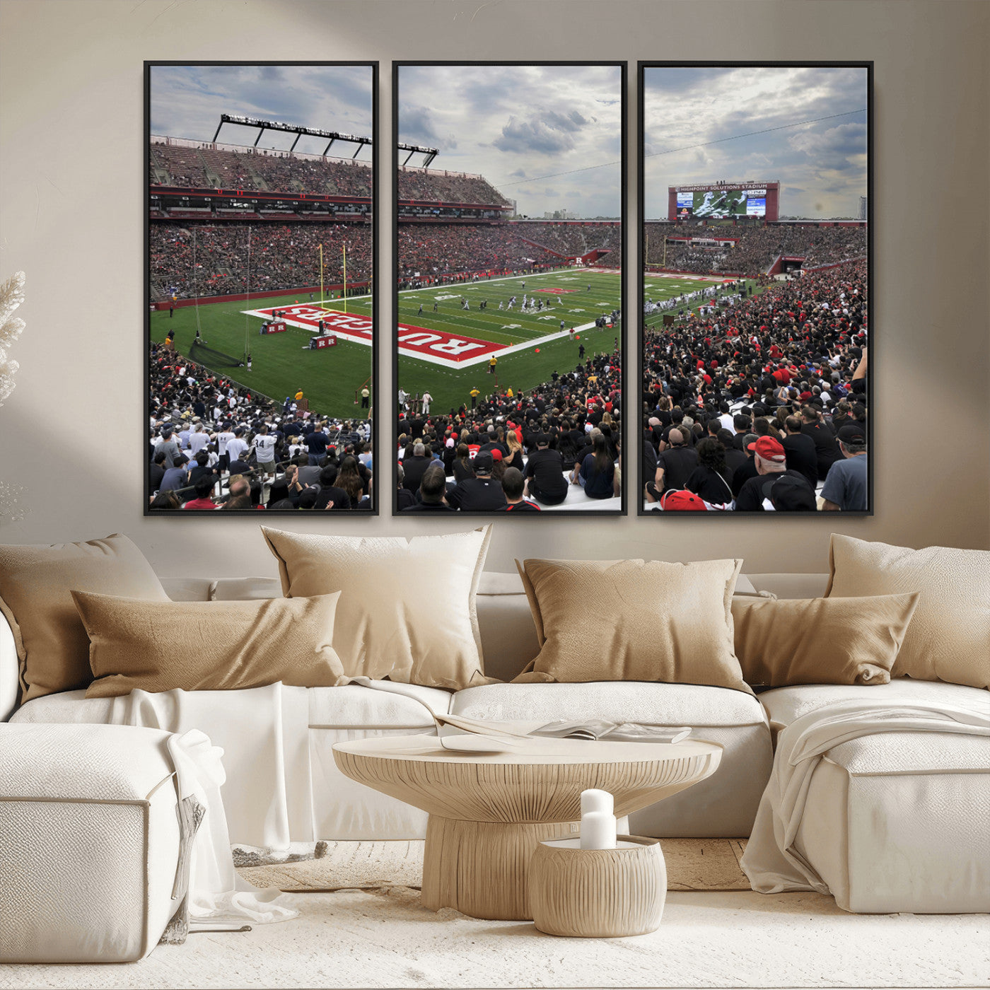 MGV-FC-48X32-3P - Rutgers Scarlet Knights Football Team Print - SHI Stadium, Piscataway Wall Art Canvas Print