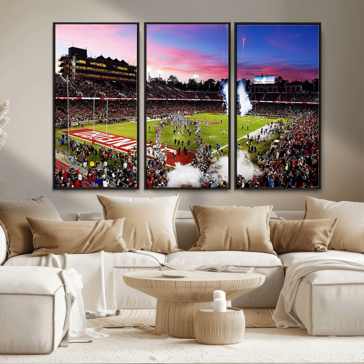 MGV-FC-48X32-3P - Stanford University Cardinal Football Team Print - Stanford Stadium Wall Art Canvas Print