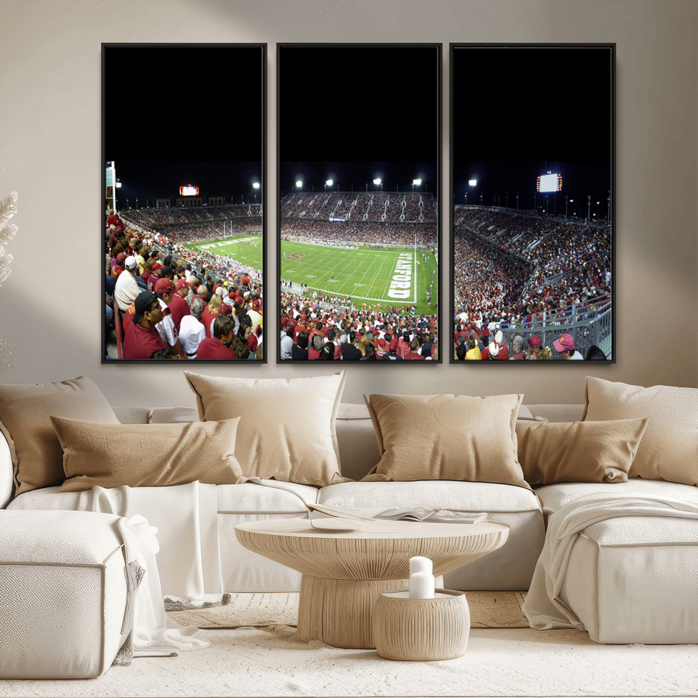 MGV-FC-48X32-3P - Stanford University Cardinal Football Team Print - Stanford Stadium Wall Art Canvas Print