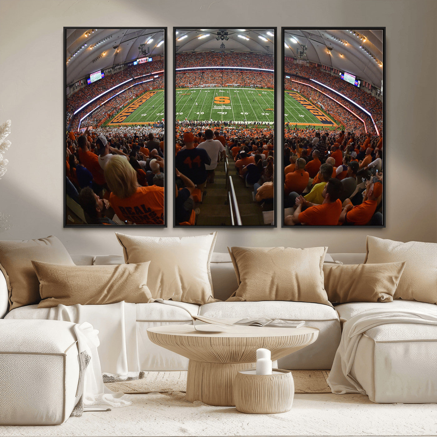 MGV-FC-48X32-3P - Syracuse University Orange Football Canvas Print, Football Team Print - Syracuse JMA Wireless Dome