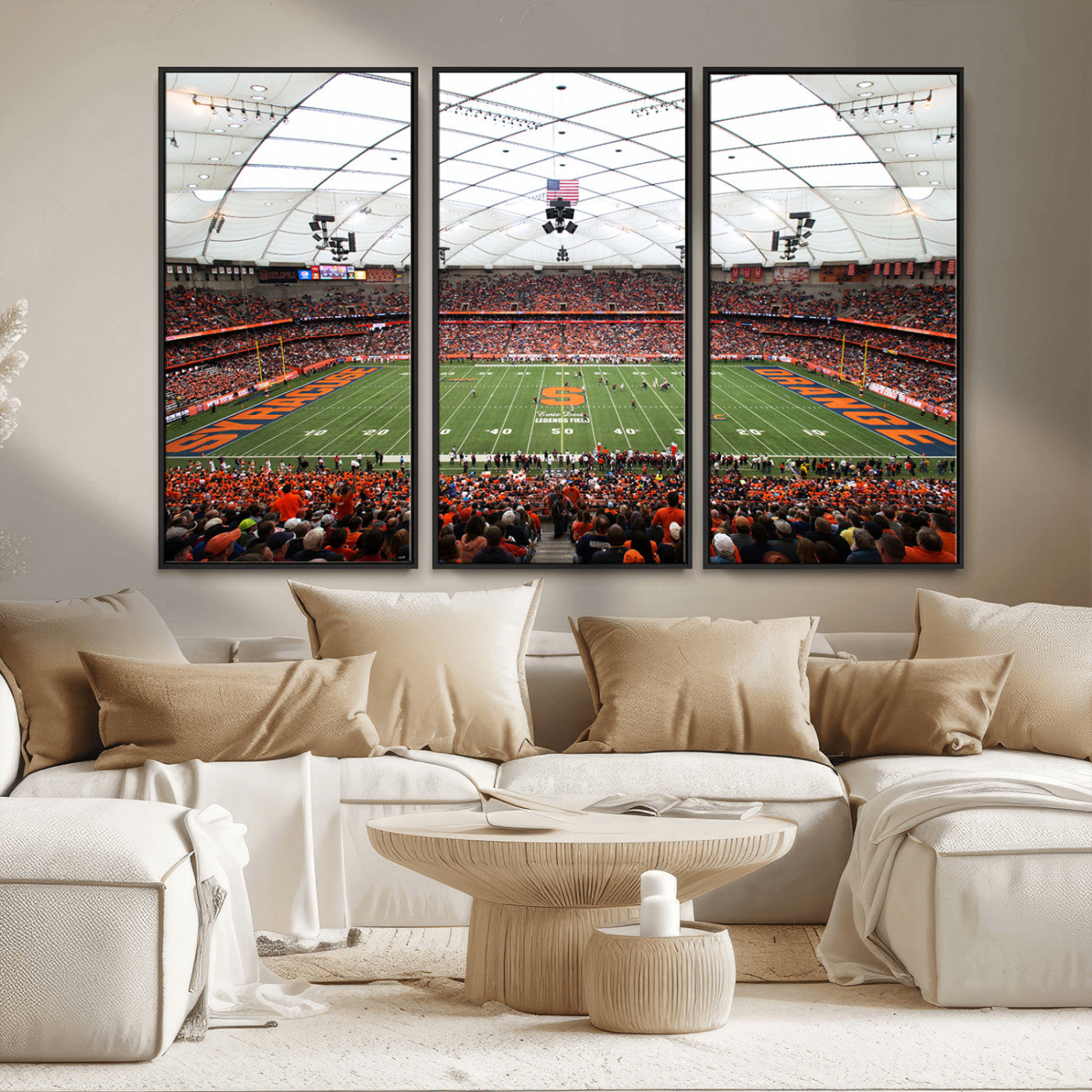 MGV-FC-48X32-3P - Syracuse University Orange Football Team Print - Syracuse JMA Wireless Dome Wall Art Canvas Print