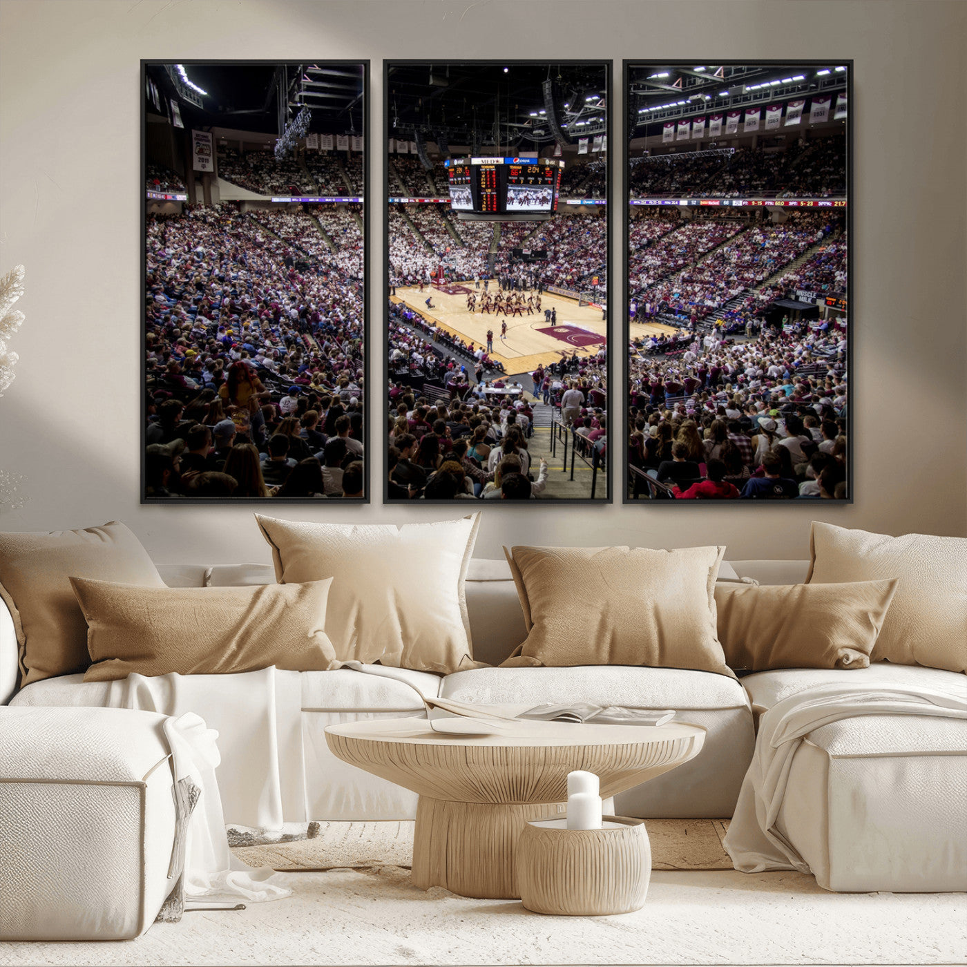 MGV-FC-48X32-3P - University of Nebraska Cornhuskers Basketball Team Print - Lincoln Red Arena Wall Art Canvas Print