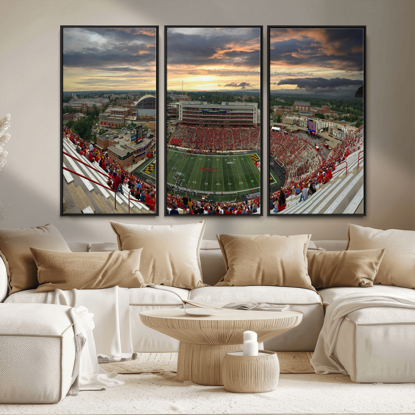 MGV-FC-48X32-3P - University of Maryland Terrapins Football Team Print - College Park SECU Stadium Wall Art Canvas