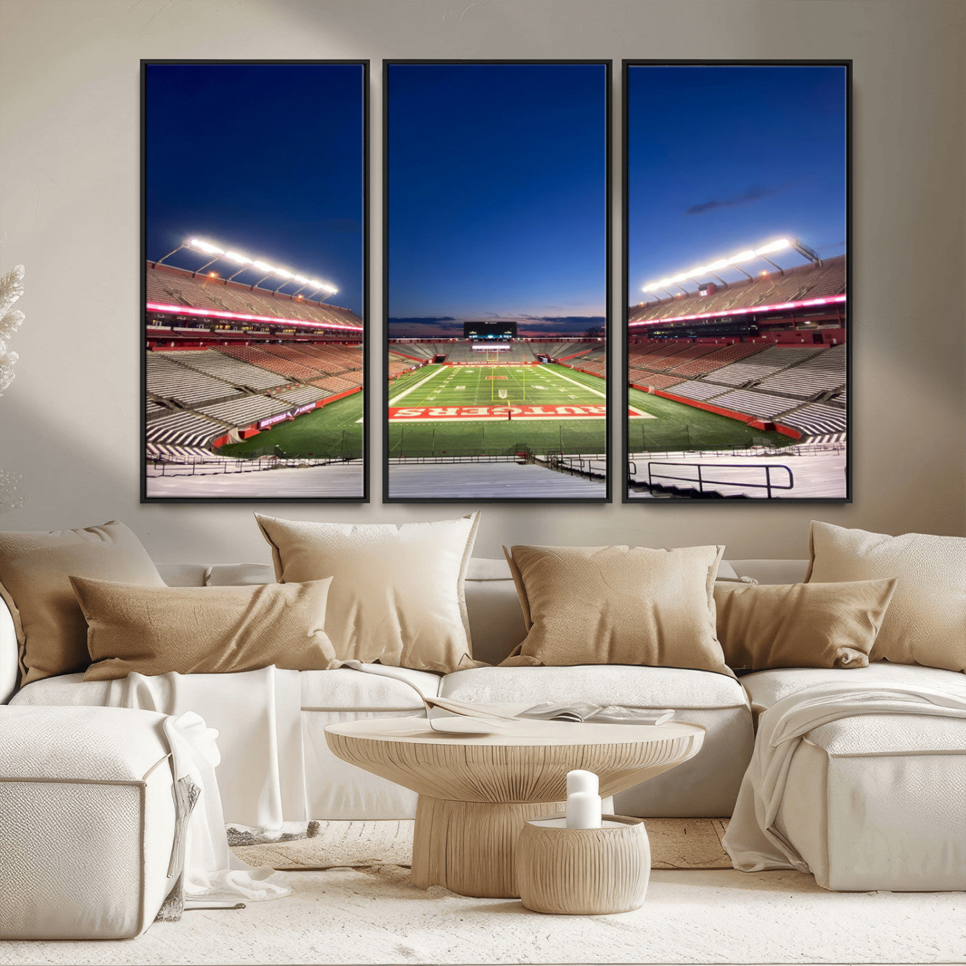 MGV-FC-48X32-3P - Rutgers Scarlet Knights Football Team Print - Piscataway SHI Stadium Wall Art Canvas Print