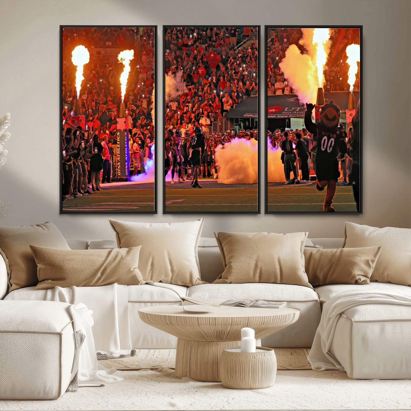 MGV-FC-48X32-3P - The University of Texas at San Antonio Roadrunners Football Team Print - San Antonio Alamodome Wall