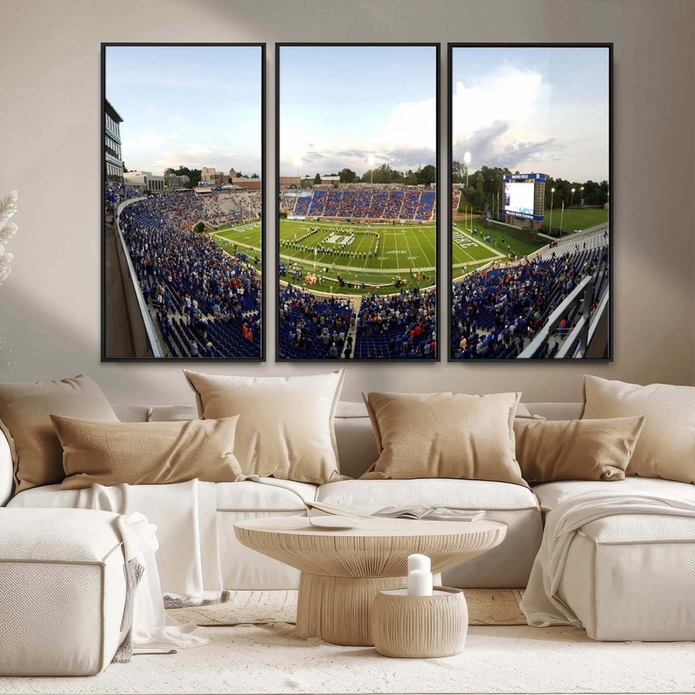 MGV-FC-48X32-3P - The Duke University Blue Devils Football Team Print - Durham Wallace Wade Stadium Wall Art Canvas