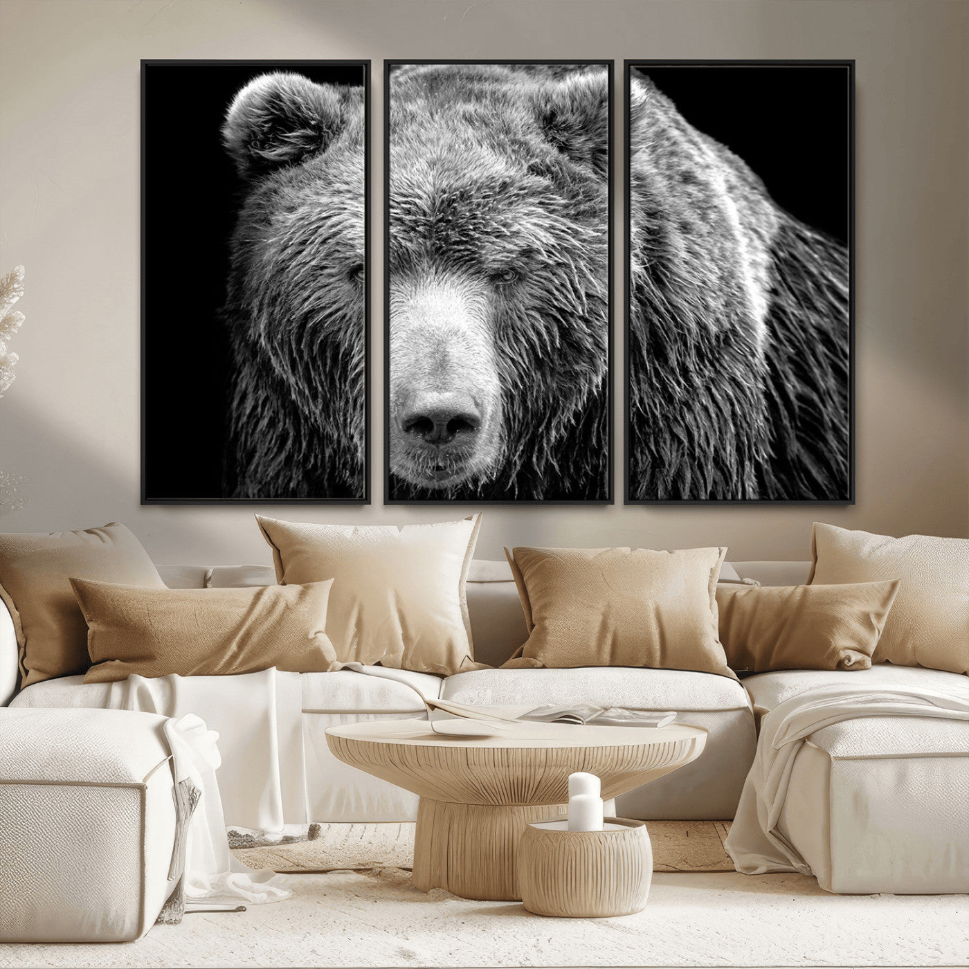 MGV-FC-48X32-3P - 399 Grizzly Bear Canvas Print | Ready to Hang Wall Art | Rustic Farmhouse & Cabin Decor | Wildlife