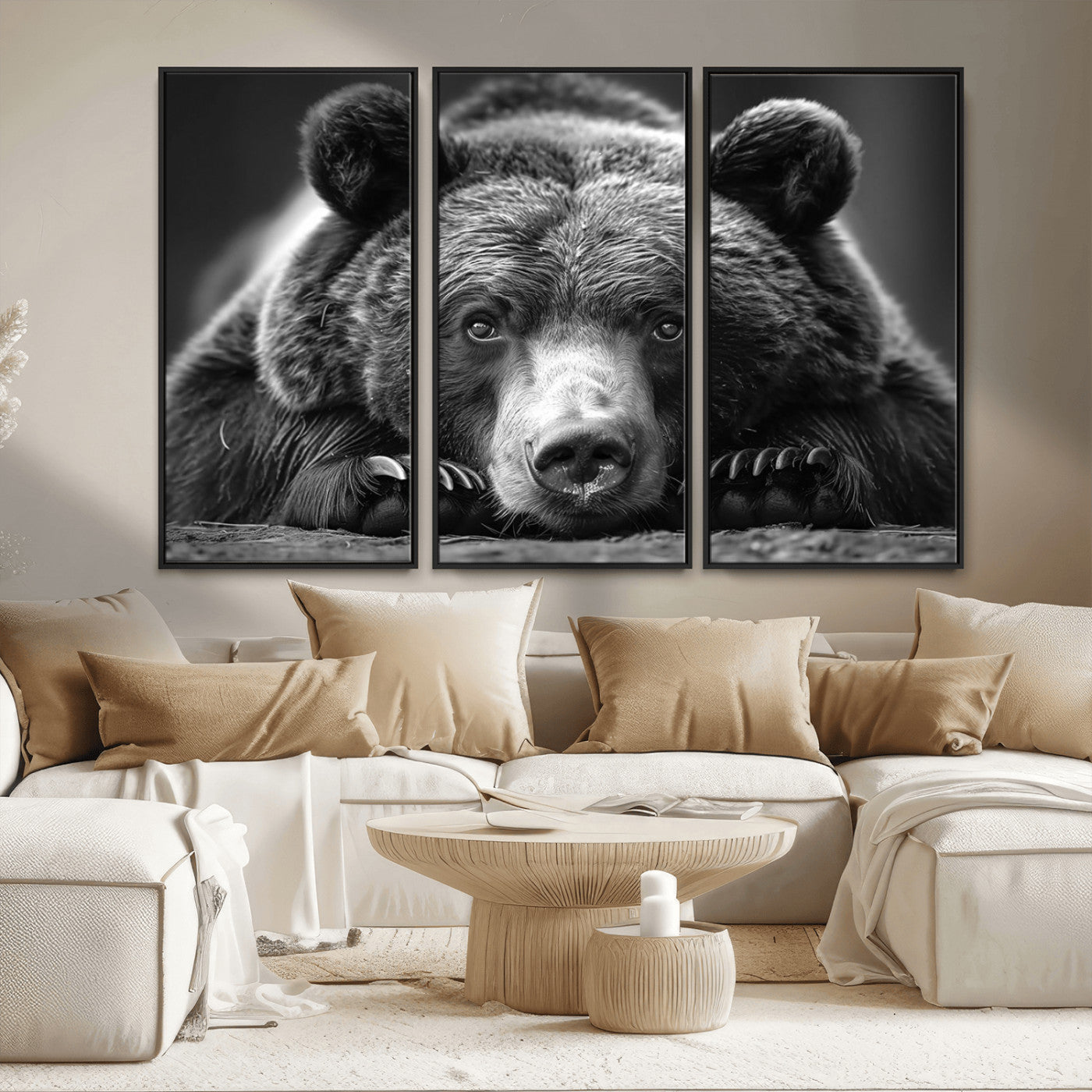 MGV-FC-48X32-3P - Resting Grizzly 399 Bear Canvas Print | Ready to Hang Wall Art | Rustic Cabin & Farmhouse Decor |