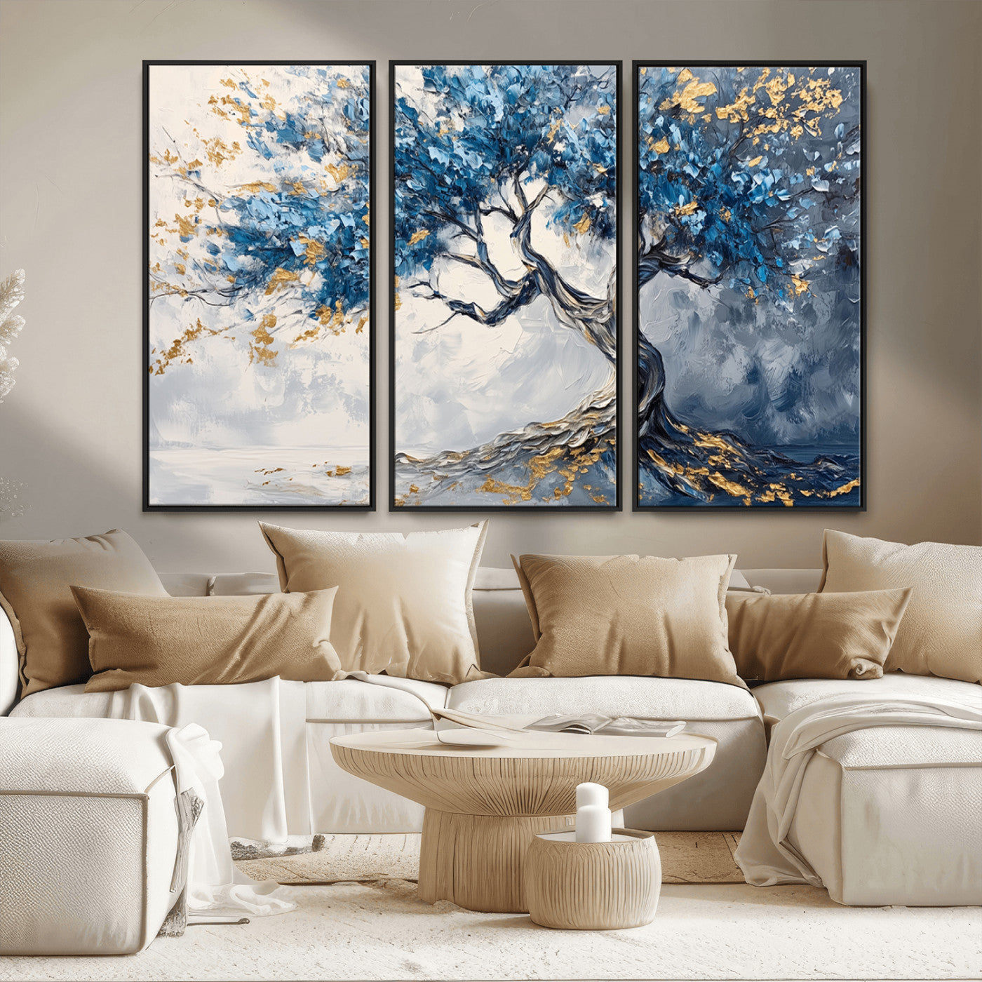 MGV-FC-48X32-3P - Abstract Tree Painting Canvas Wall Art | Tree of Life Painting Wall Art Canvas Print
