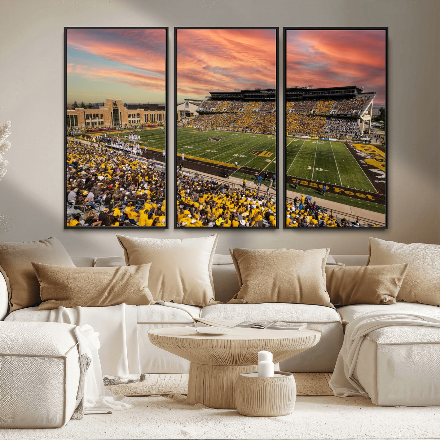 MGV-FC-48X32-3P - University of Wyoming Cowboys Football Team Print - Laramie Jonah Field War Memorial Stadium Wall