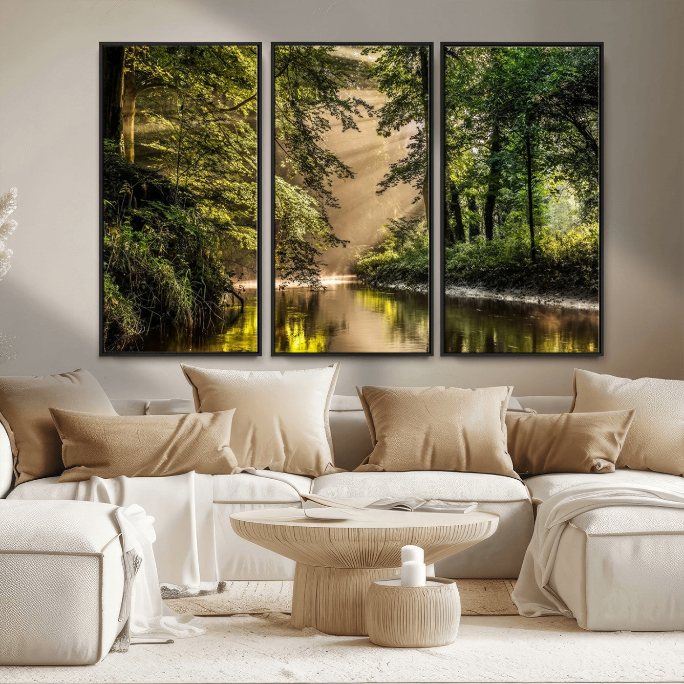MGV-FC-48X32-3P - Forest Wall Art Print | River Landscape Wall Art | Perfect for Farmhouse Wall Decor, Cabin Wall Art