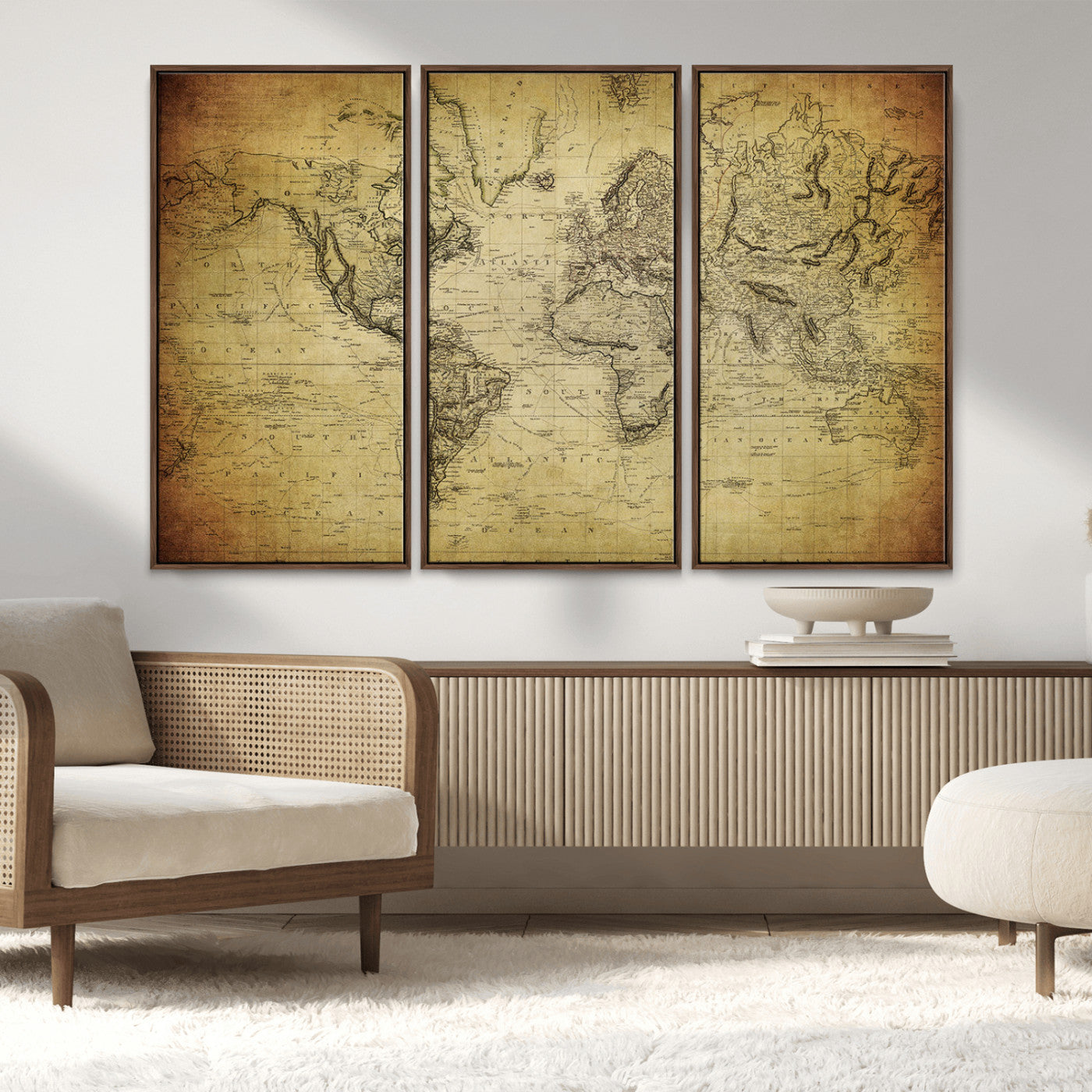 MGV-FC-48X32-3P - Push Pin World Map Canvas Print – Framed Wall Art for Couples to Track Their Travels – Anniversary