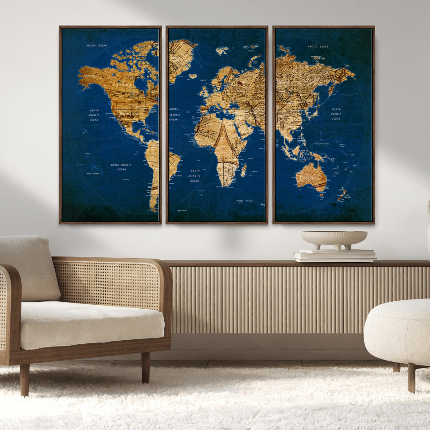 MGV-FC-48X32-3P - Push Pin World Map Canvas Print – Framed Wall Art for Couples to Track Their Travels – Anniversary