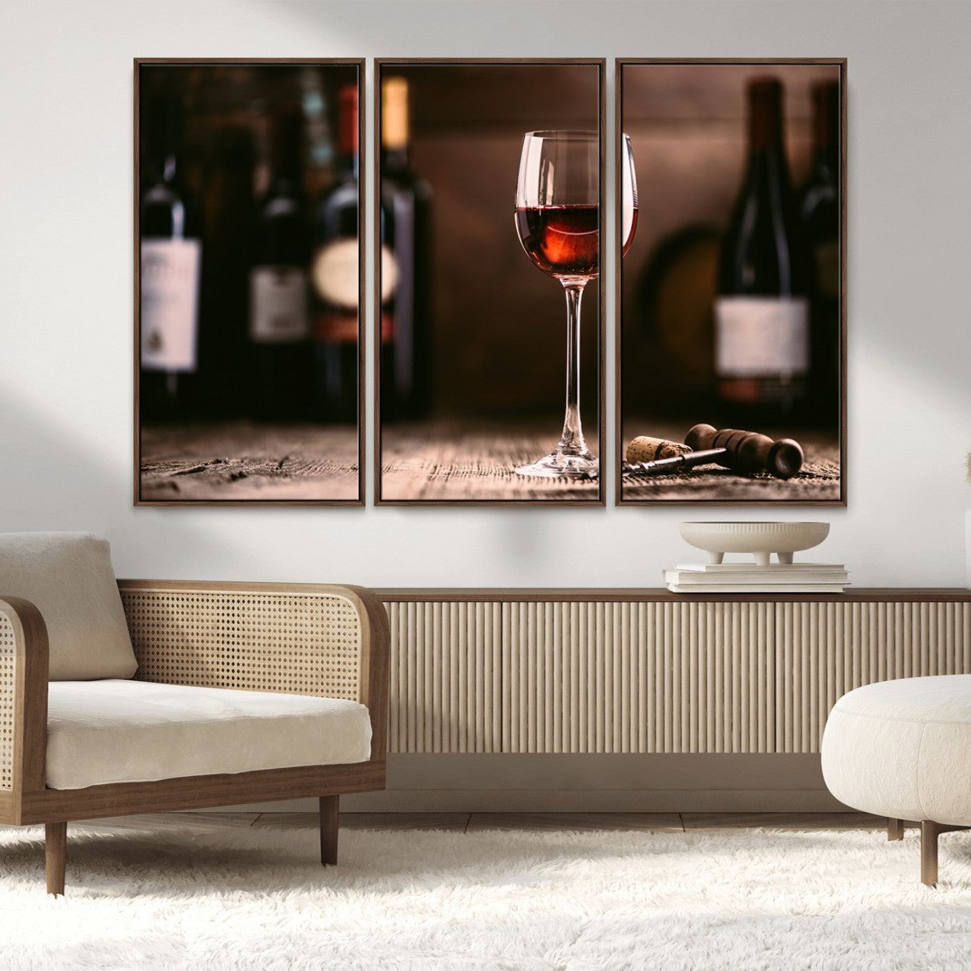 MGV-FC-48X32-3P - Red Wine and Bottle Canvas Print