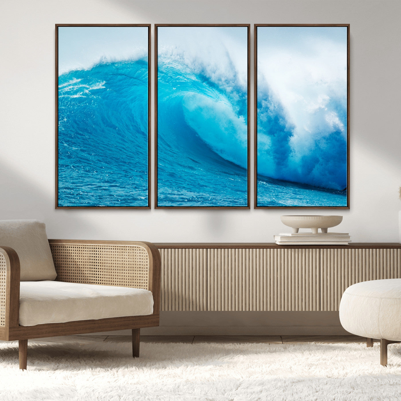 MGV-FC-48X32-3P - Big Ocean Surfing Wave Wall Art Canvas Print