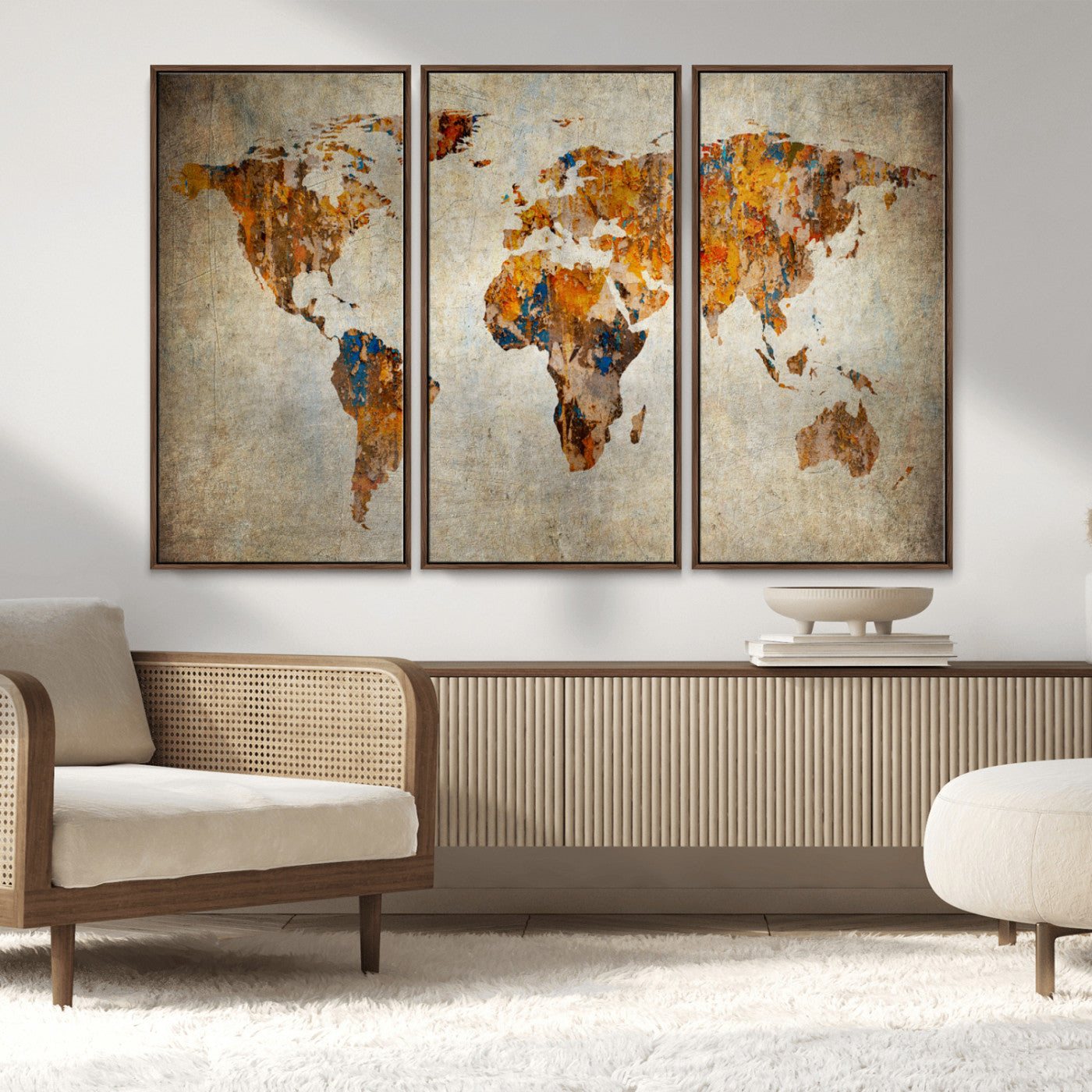 MGV-FC-48X32-3P - Push Pin World Map Canvas Print – Framed Wall Art for Couples to Track Their Travels – Anniversary