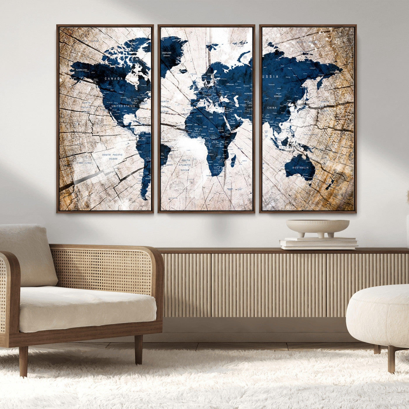 MGV-FC-48X32-3P - Push Pin World Map Canvas Print – Framed Wall Art for Couples to Track Their Travels – Anniversary