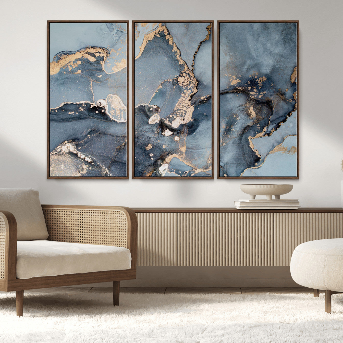 MGV-FC-48X32-3P - Multipanel Marble Fluid Effect Wall Art Abstract Canvas Wall Art Print