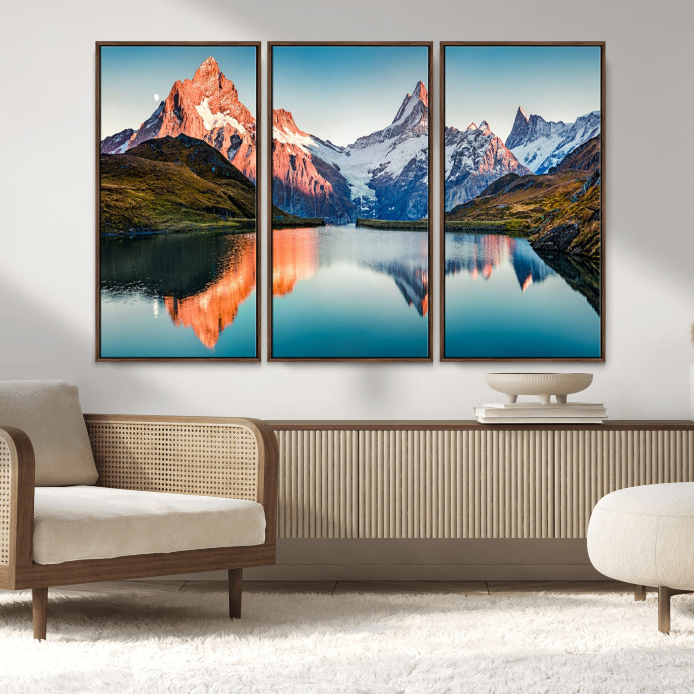 MGV-FC-48X32-3P - Landscape Mountain and Lake View Wall Art Canvas Print