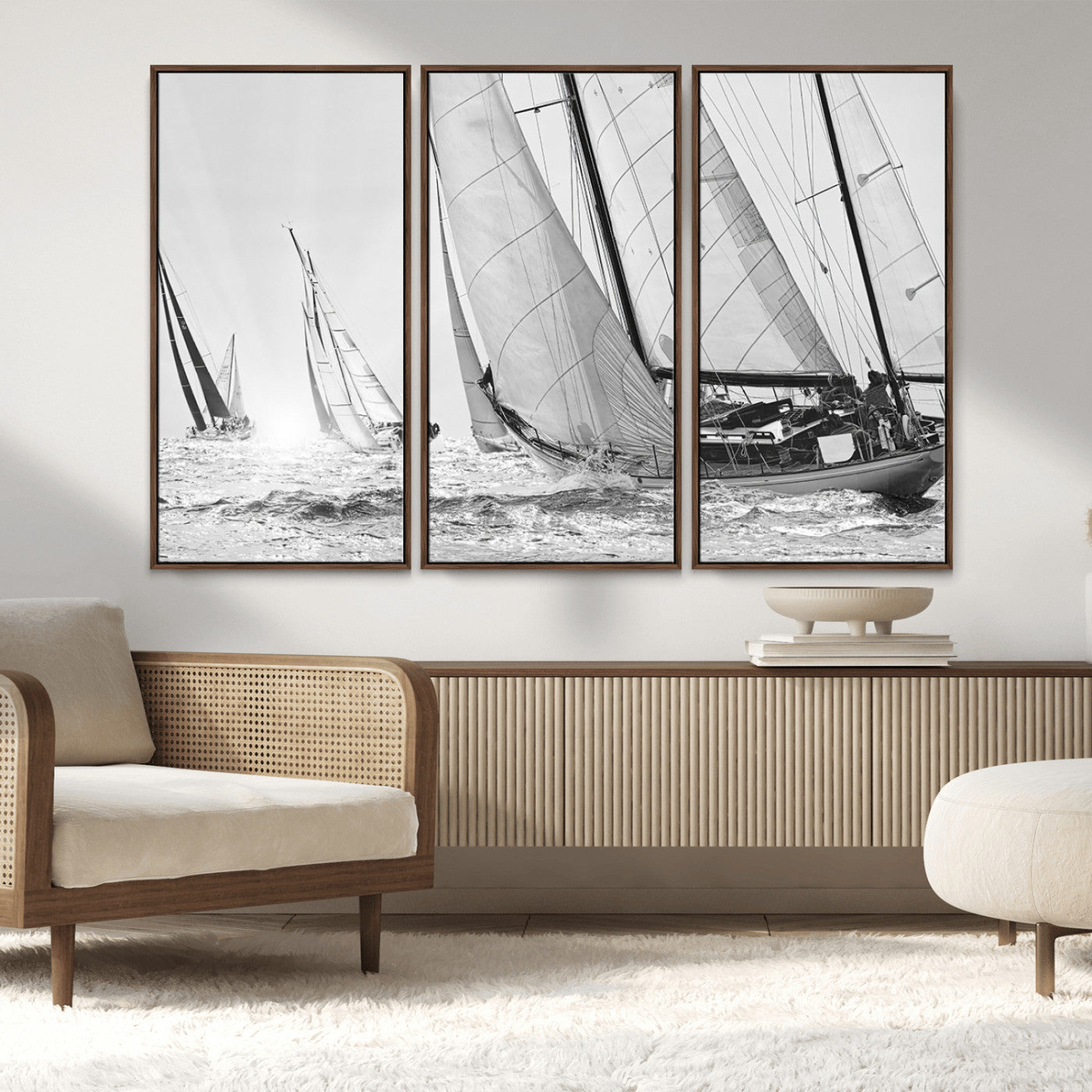 MGV-FC-48X32-3P - Yacht Sailboat Regatta Canvas Wall Art Canvas Print