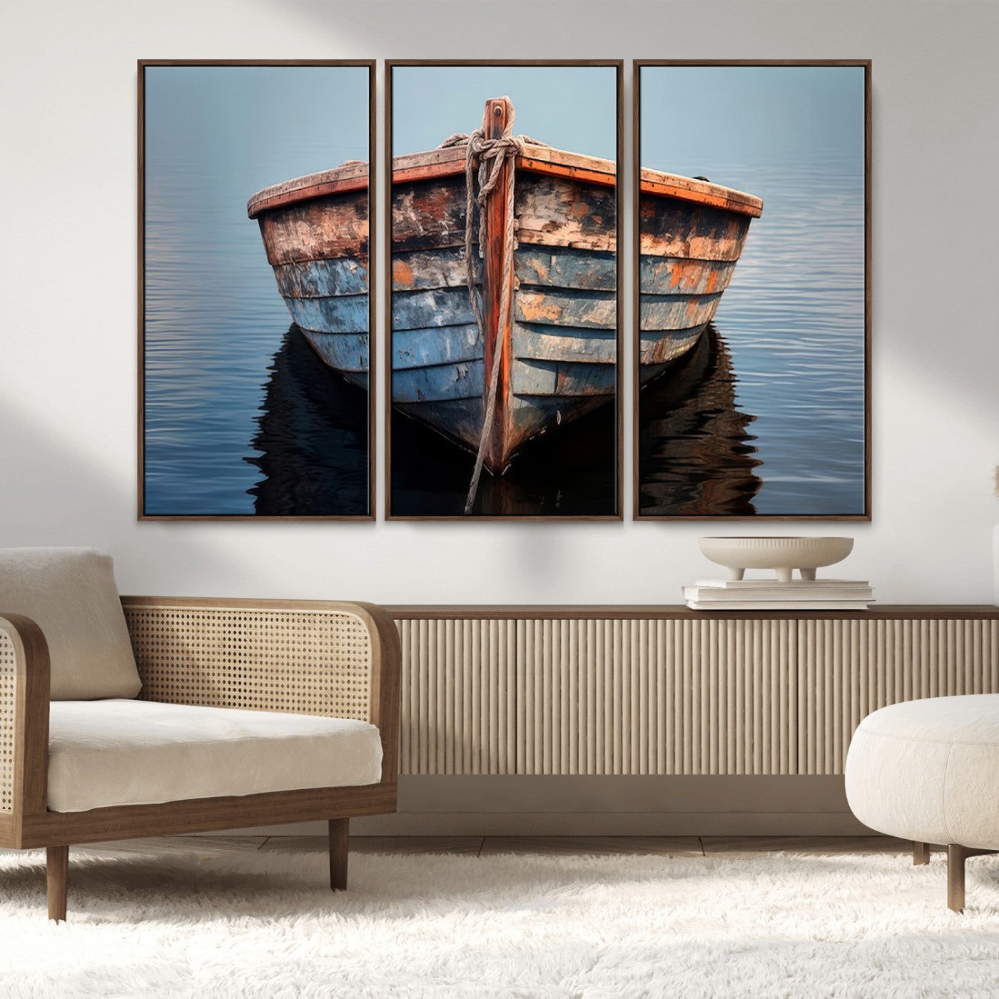 MGV-FC-48X32-3P - Stunning Vintage Boat Canvas Print | Nautical Wall