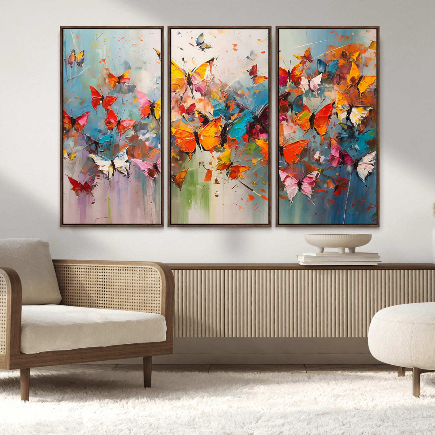 11835-MGV-FC-48X32-3P_Walnut-Abstract Butterfly Wall Art Canvas Print