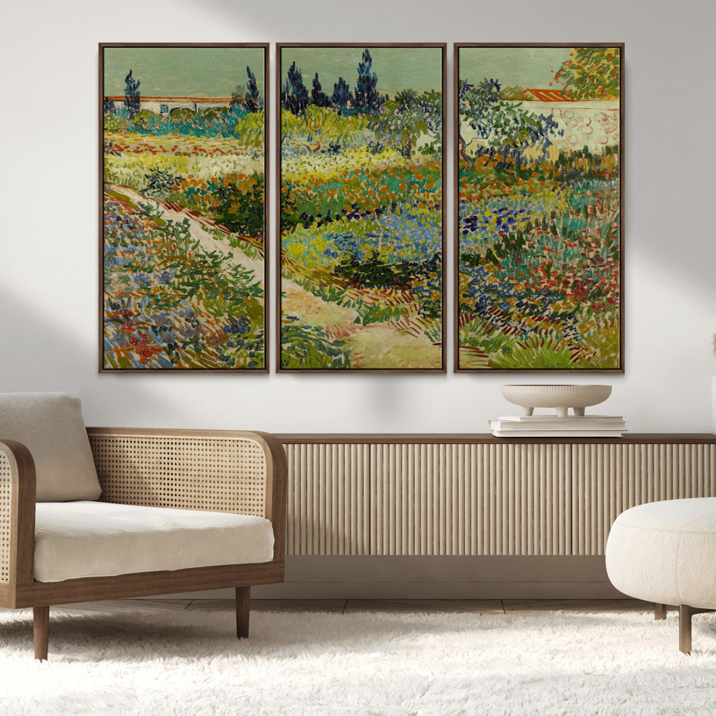 MGV-FC-48X32-3P - Vincent van Gogh Garden at Arles Wall Art Canvas Print