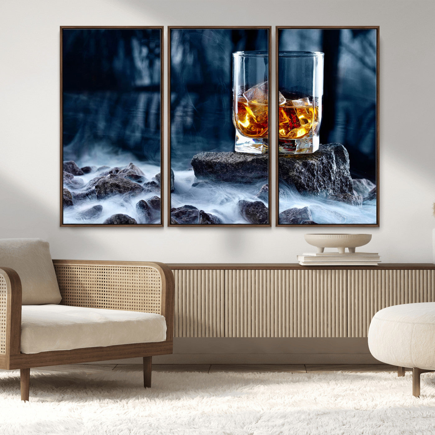 MGV-FC-48X32-3P - Whiskey Ice Wall Art Canvas Print