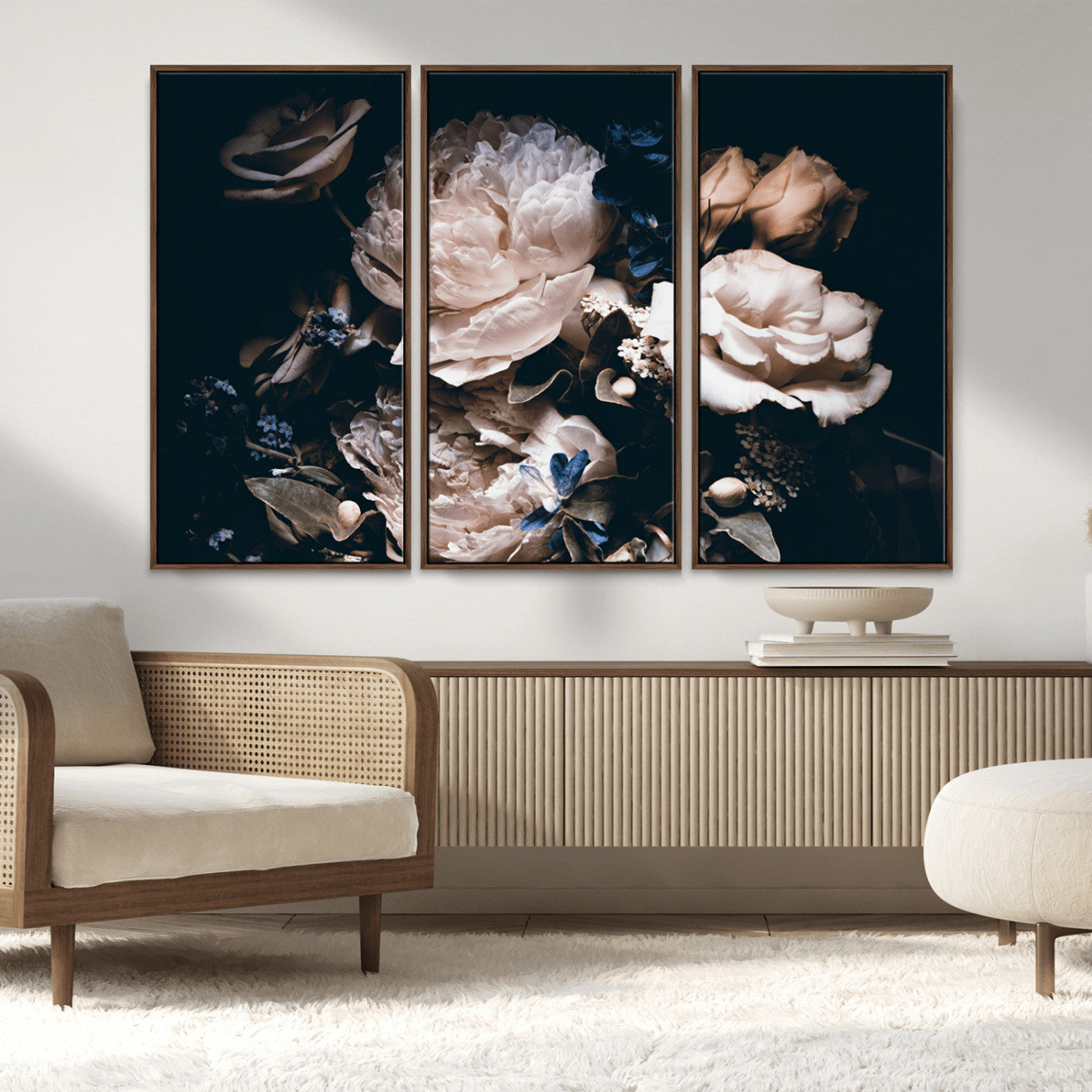 MGV-FC-48X32-3P - Pink Peonies Flowers Large Canvas Art Print